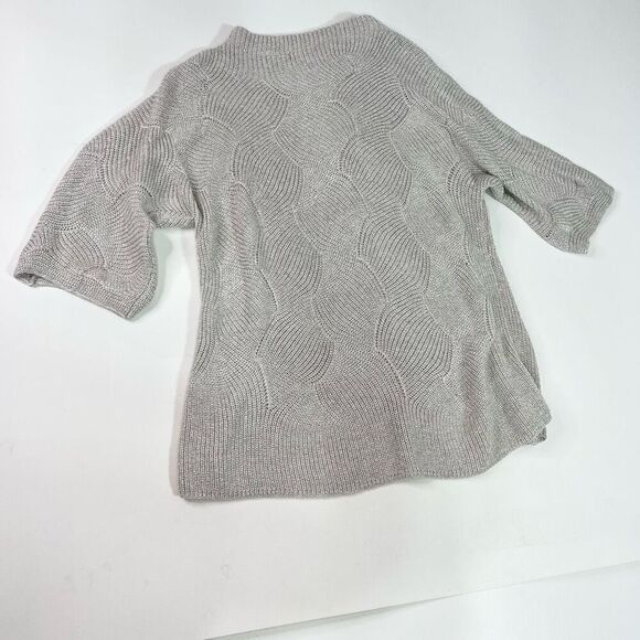 Nic+Zoe Sweater Womens Medium Gray tunic Circular Swirl  Pullover 3/4 sleeve - Picture 9 of 11